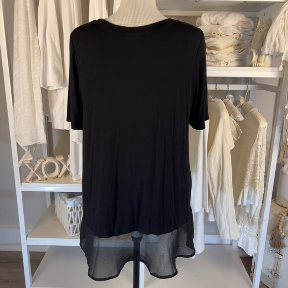 Lane Bryant sz. 14/16 women's tunic length top black, asymmetrical  #1928 - Picture 3 of 7